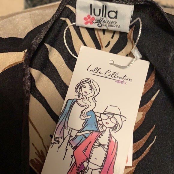 Lulla collection Black and Tan swim coverup/kimono - Picture 8 of 8